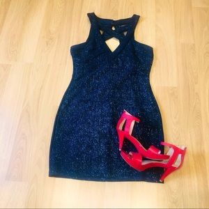 Hot blue shimmery mini